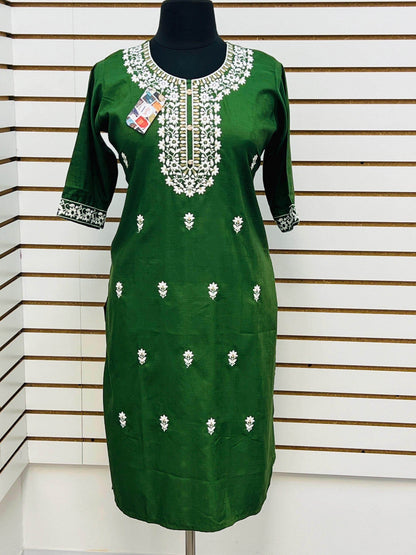 Fancy chikankari kurti | plus size - Kurti Connection USA