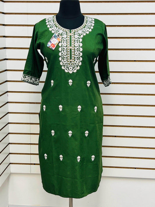 Fancy chikankari kurti | plus size - Kurti Connection USA