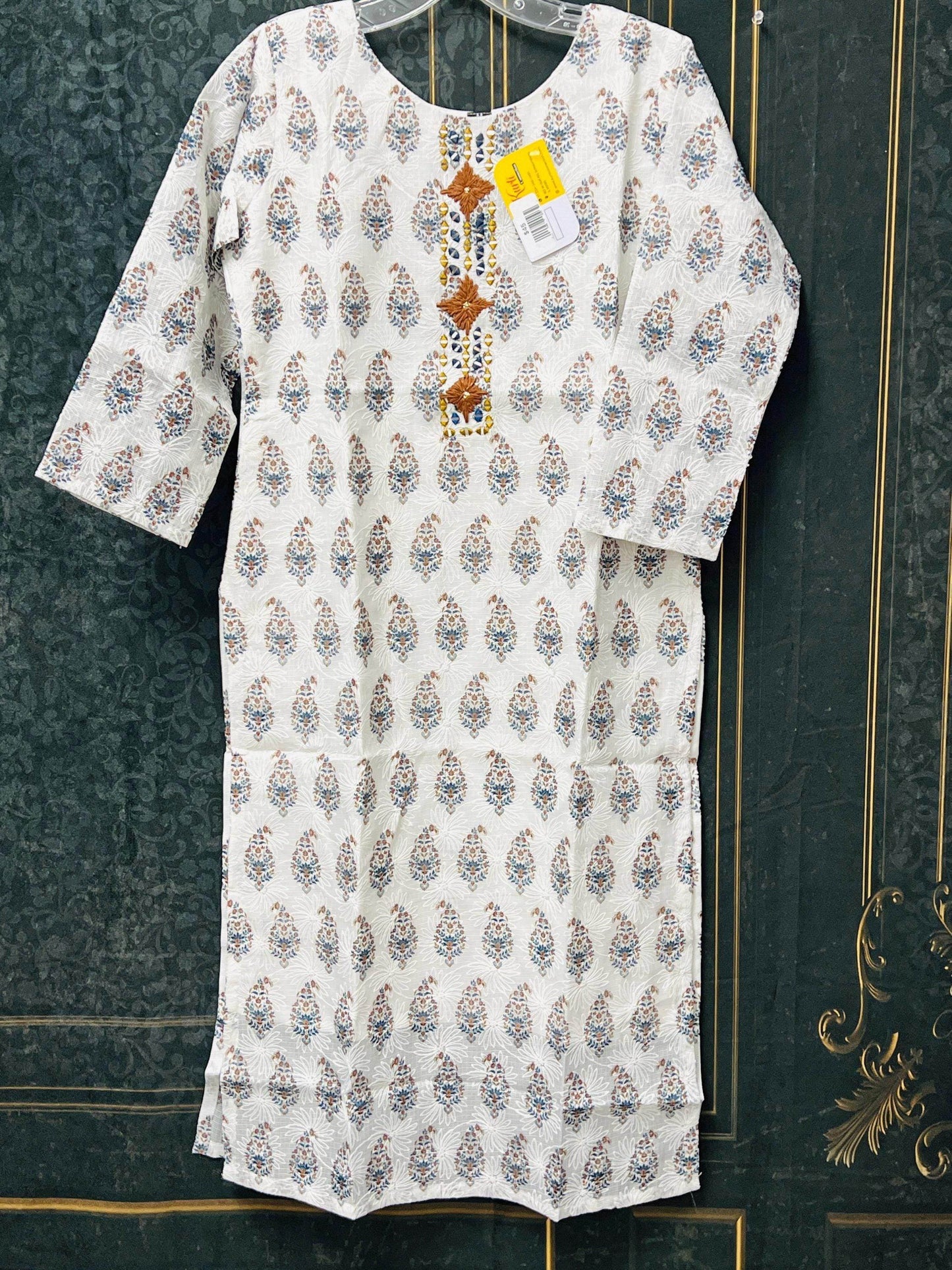 Kota cotton kurti | chikankari work | Block print kurti - Kurti Connection USA
