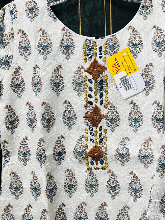 Kota cotton kurti | chikankari work | Block print kurti - Kurti Connection USA