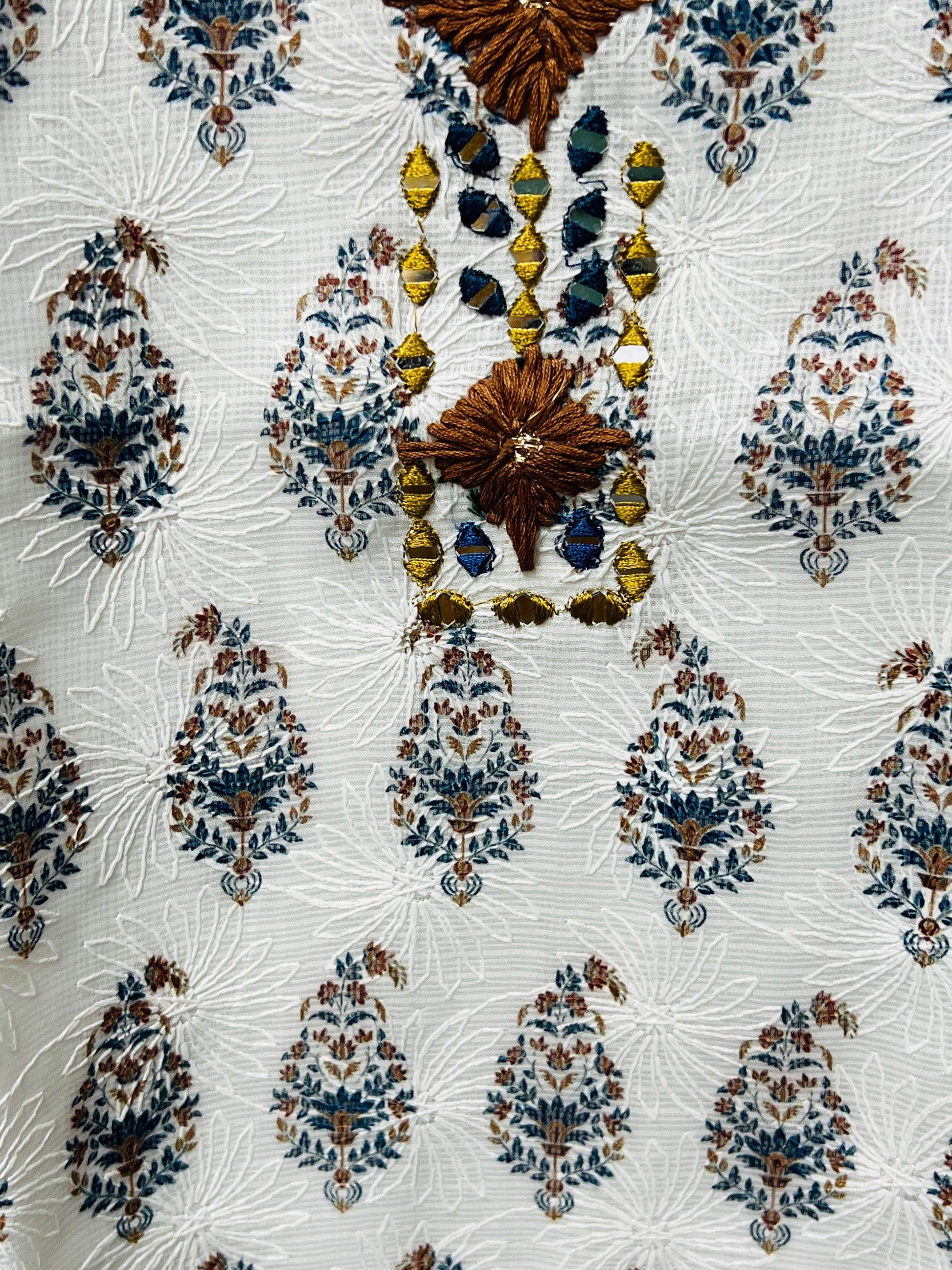 Kota cotton kurti | chikankari work | Block print kurti - Kurti Connection USA
