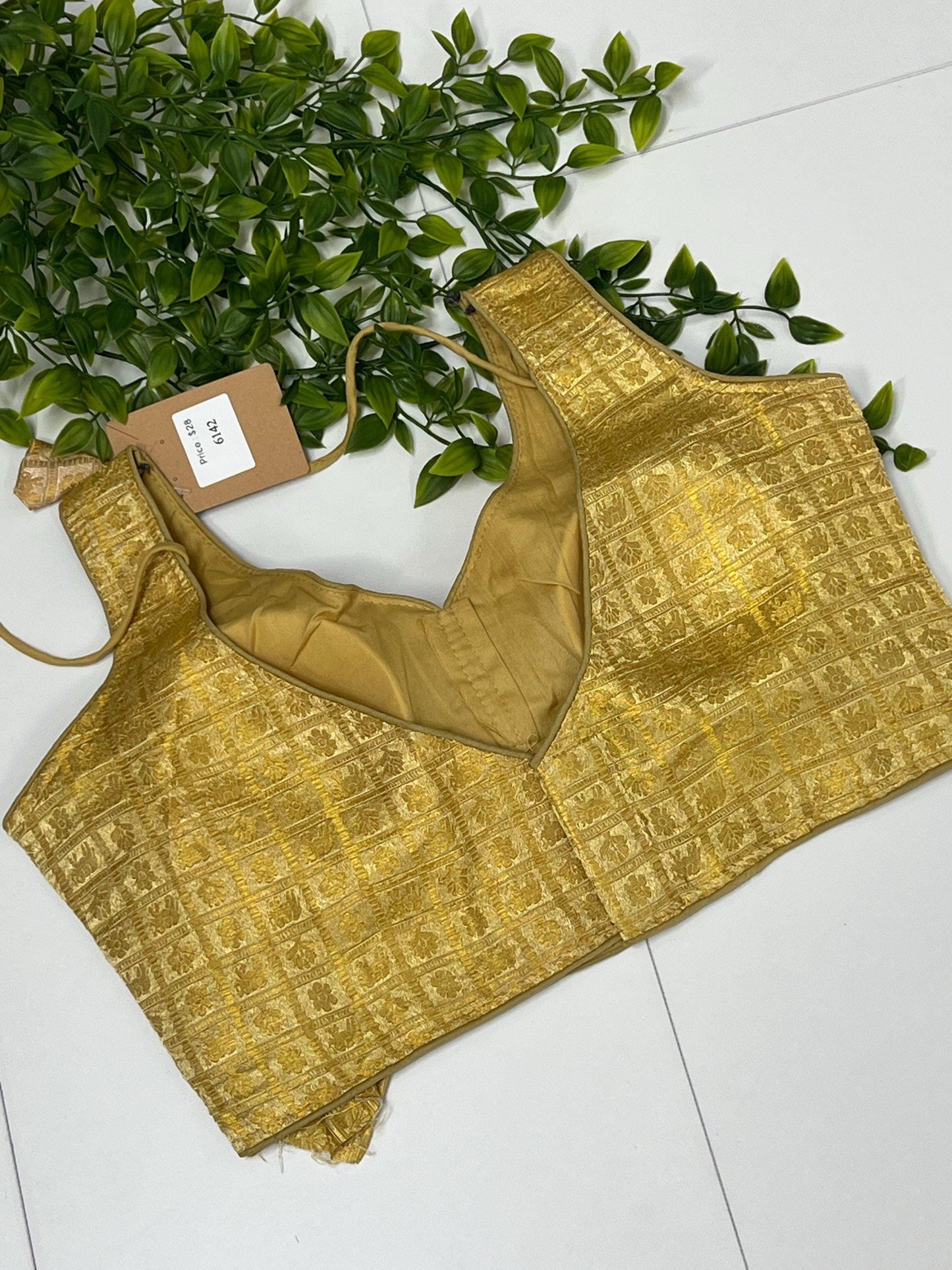 Golden blouse | Size 36 : sale - Kurti Connection USA