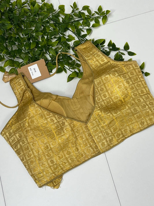 Golden blouse | Size 36 : sale - Kurti Connection USA