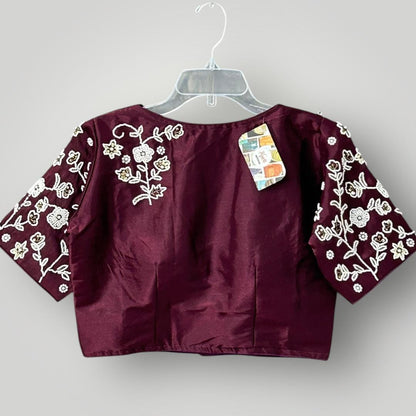Silk Blouse | Pearl work - Kurti Connection USA