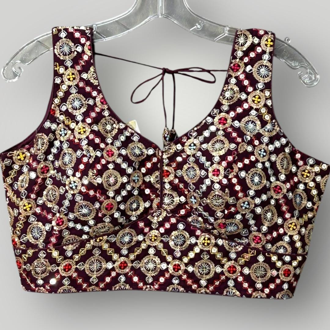 Readymade blouse | Wine color - Kurti Connection USA