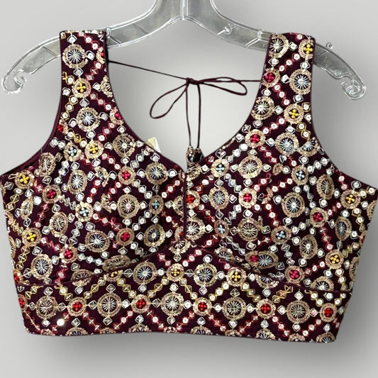 Readymade blouse | Wine color - Kurti Connection USA
