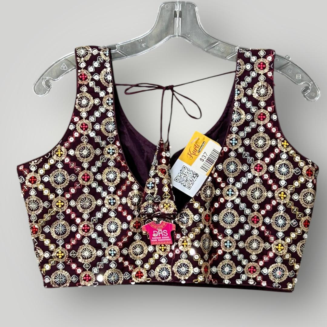 Readymade blouse | Wine color - Kurti Connection USA