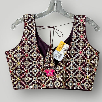Readymade blouse | Wine color - Kurti Connection USA