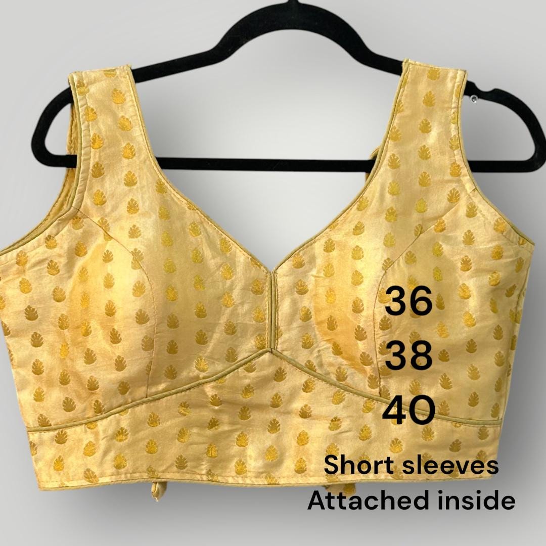 Sleeveless gold blouse - Kurti Connection USA