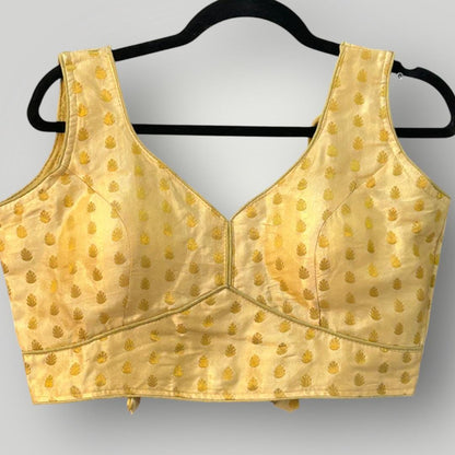 Sleeveless gold blouse - Kurti Connection USA