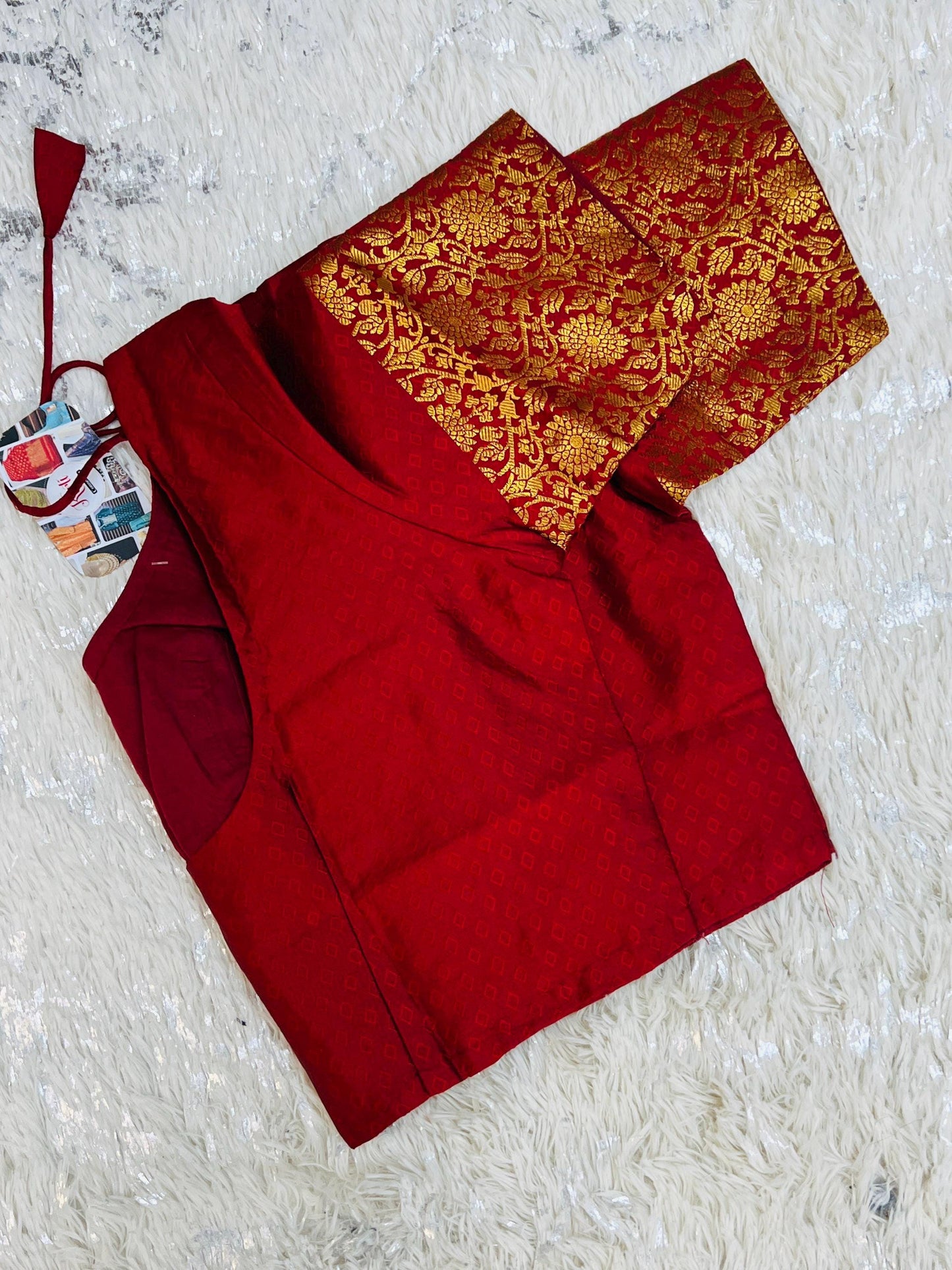 Dark maroon silk blouse - Kurti Connection USA