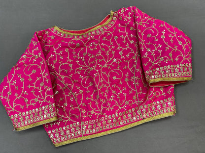 Silk party wear blouse | blouse for lehenga /saree - Kurti Connection USA