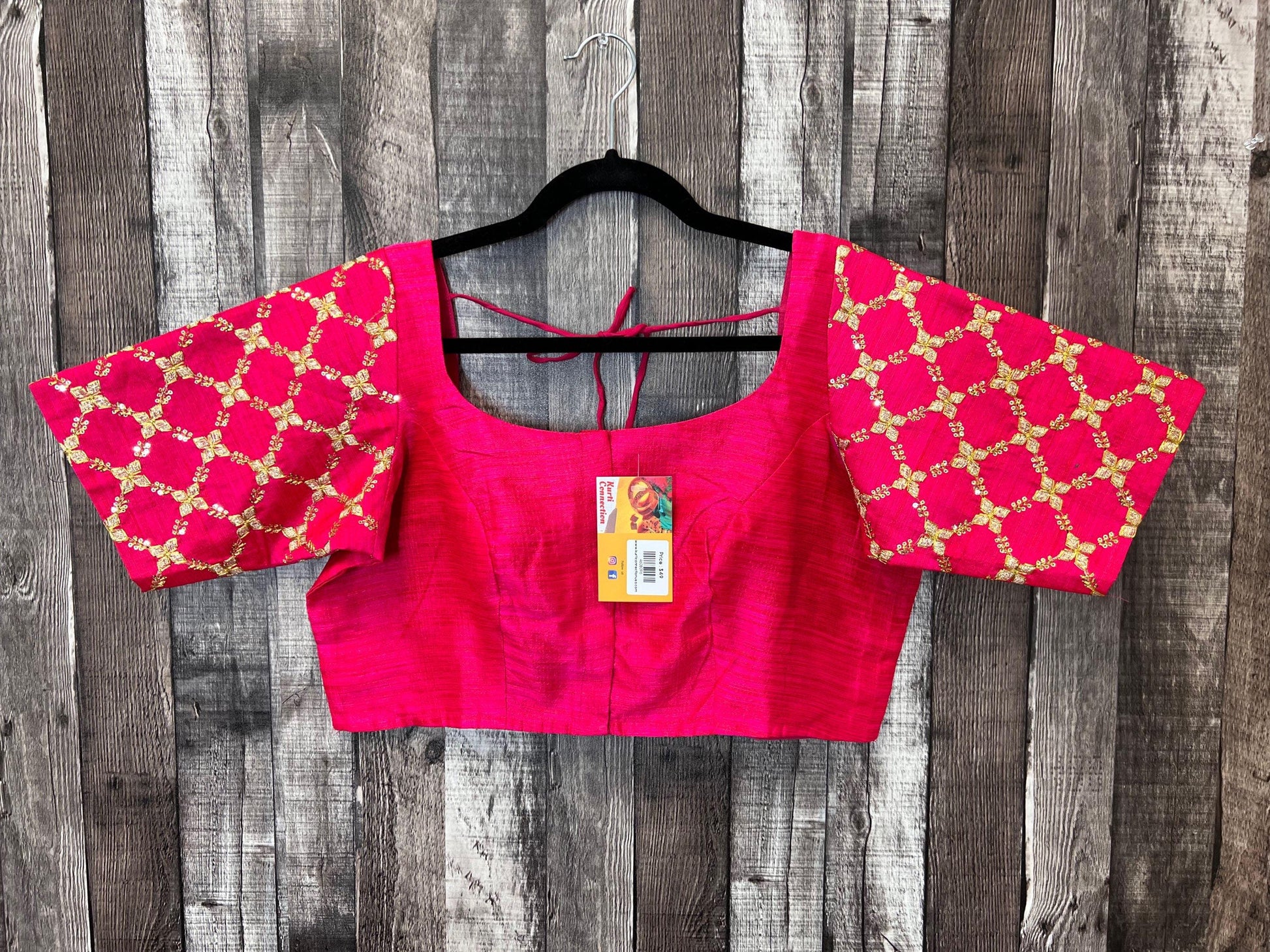 Raw silk blouse - Kurti Connection USA
