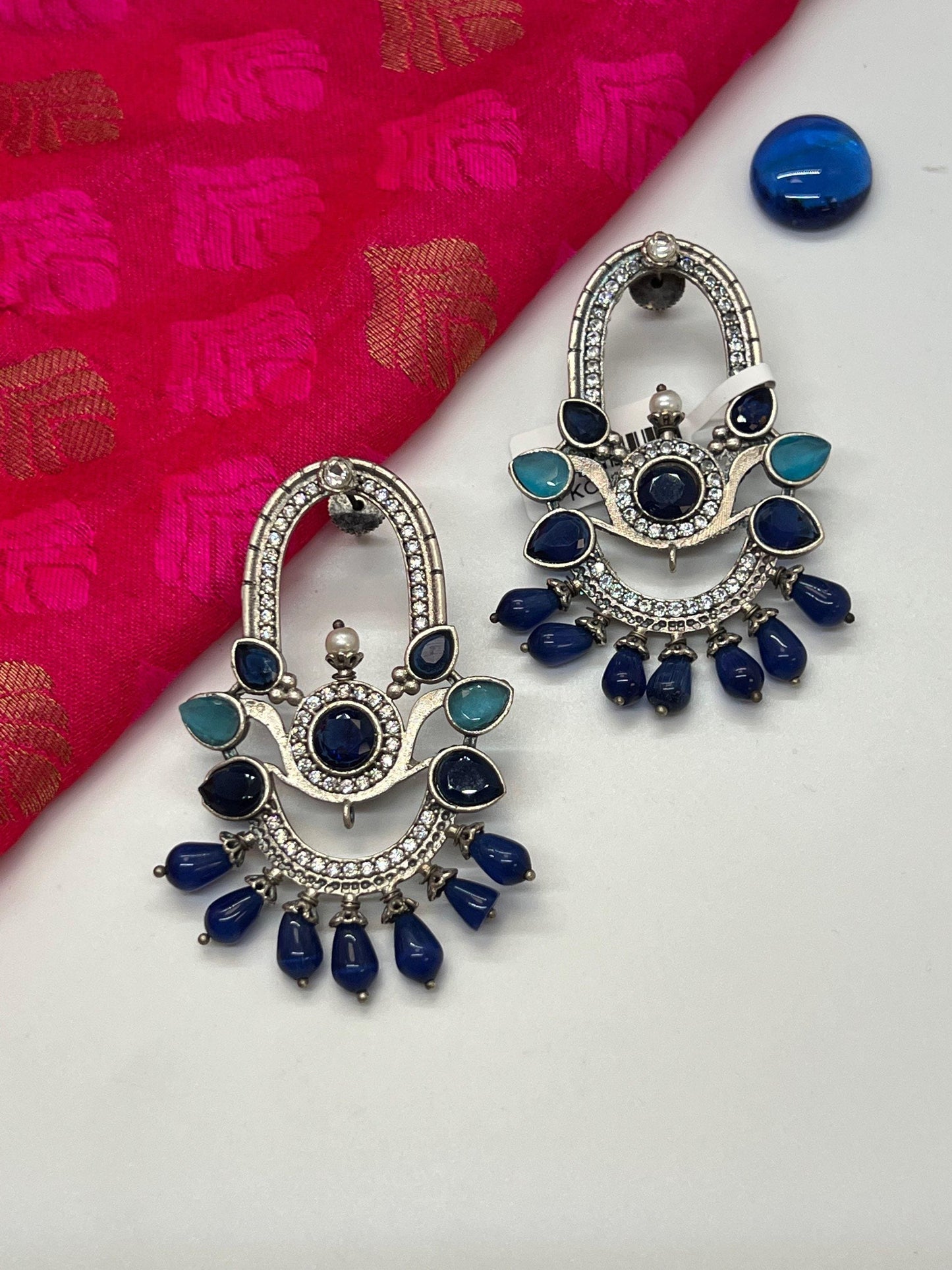 Silver look alike earrings - Kurti Connection USA