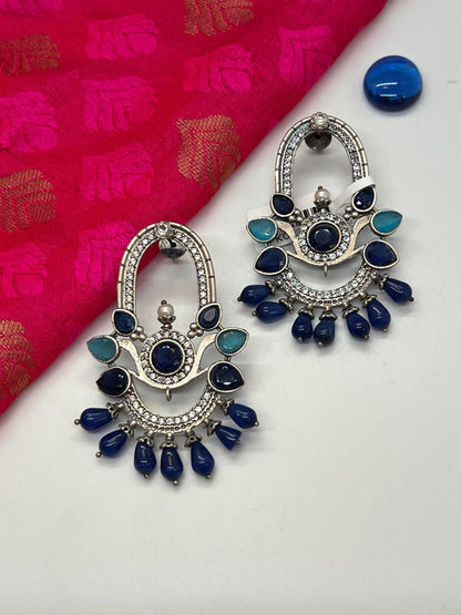 Silver look alike earrings - Kurti Connection USA