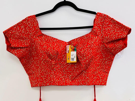 Party wear silk blouse | Red blouse - Kurti Connection USA