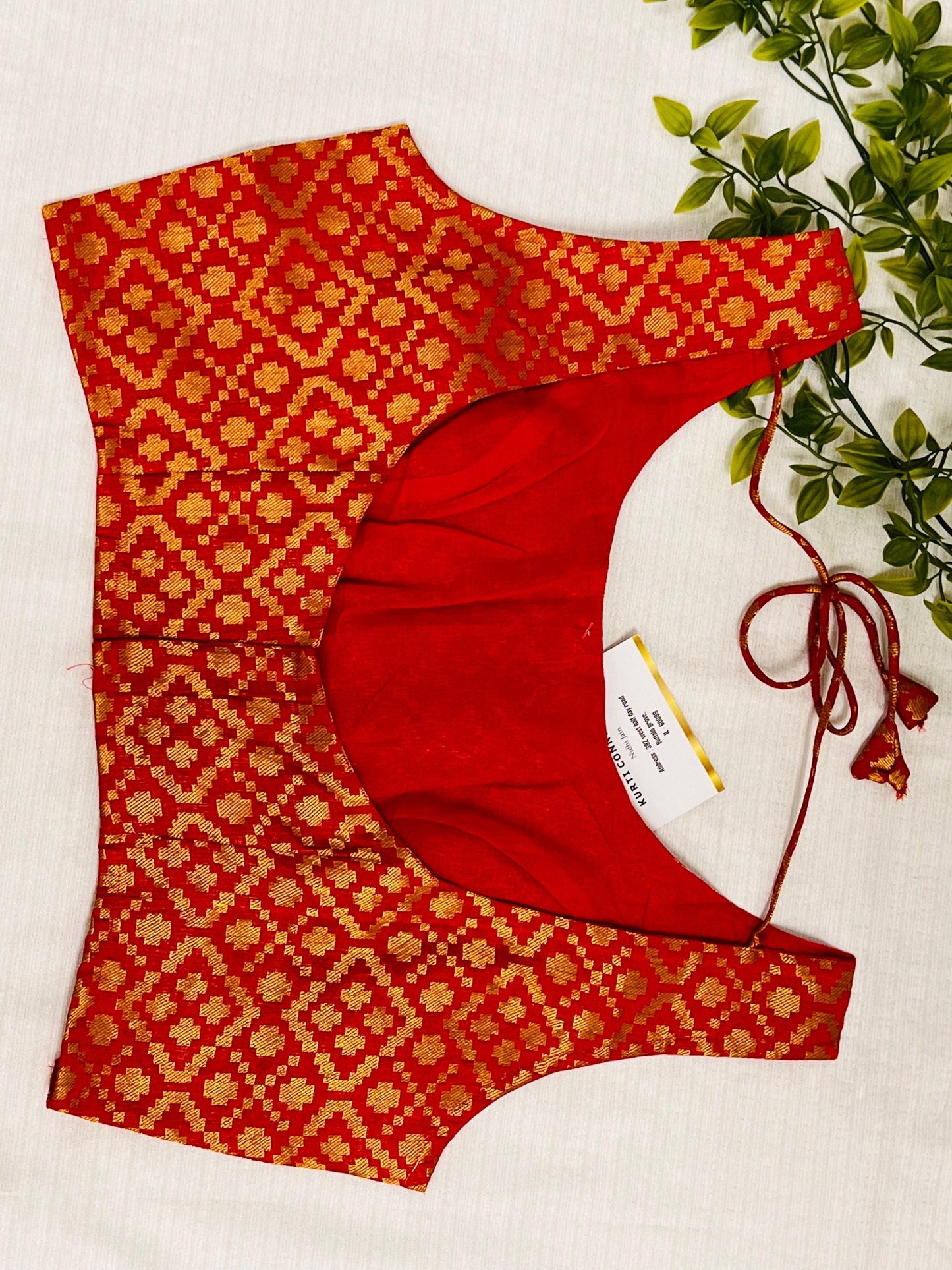 red blouse - Kurti Connection USA