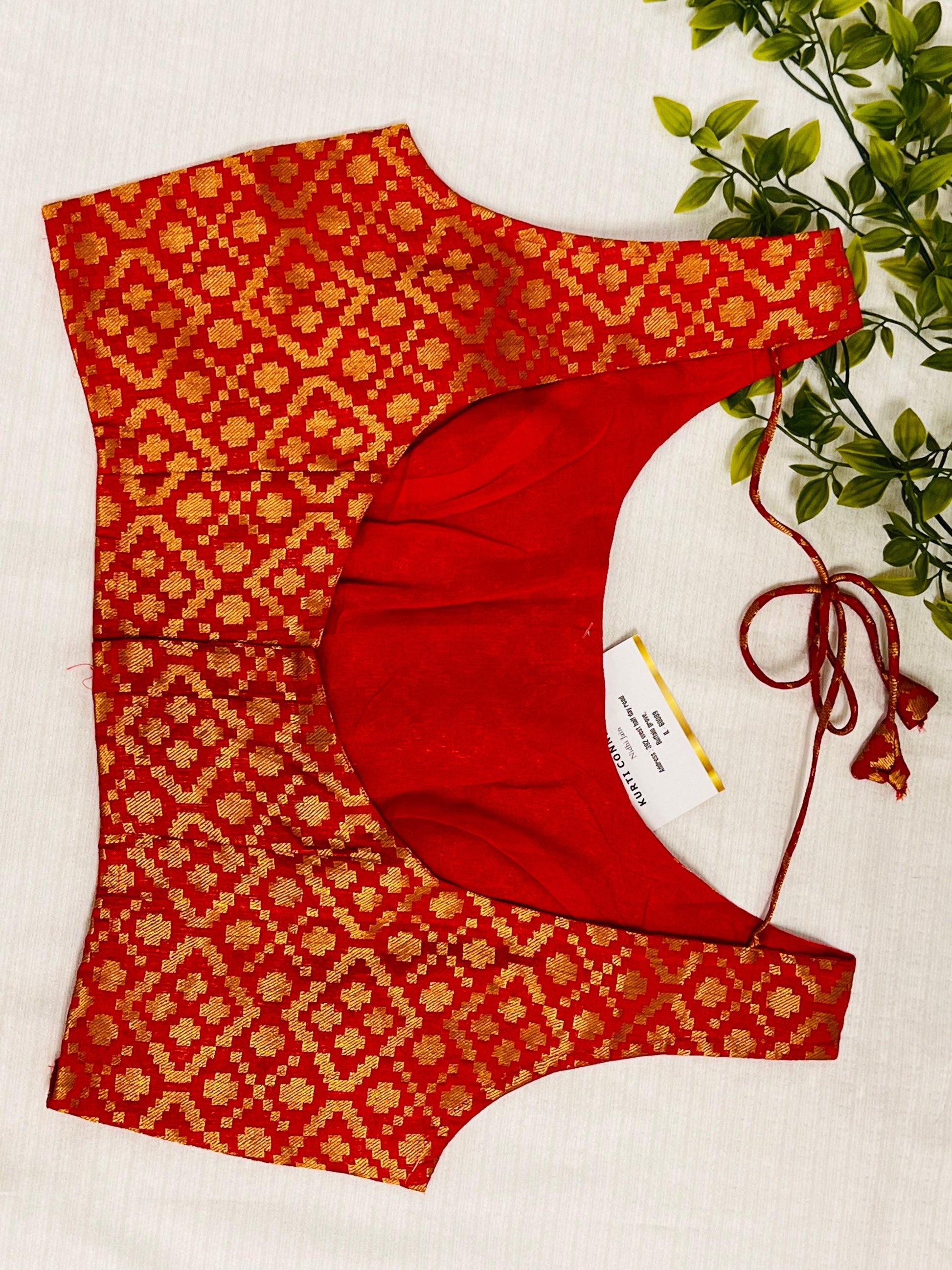 red blouse - Kurti Connection USA
