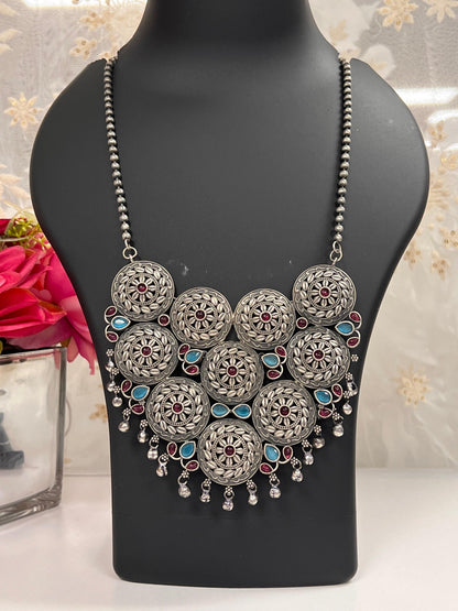 Banjara necklace | oxidized silver jewelry - Kurti Connection USA
