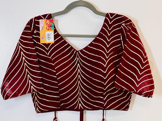 Georgette blouse with gota patti - Kurti Connection USA