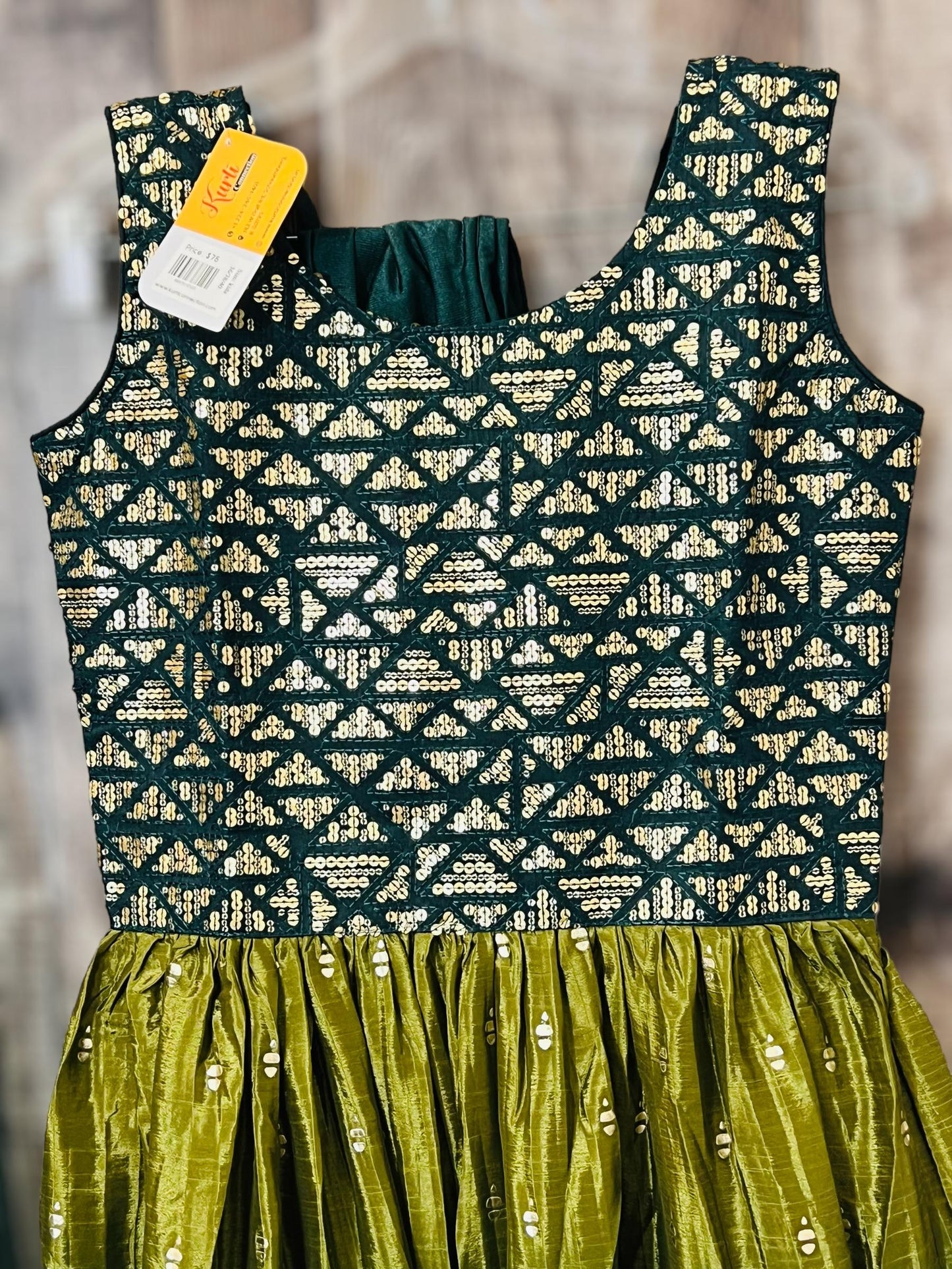 Dola Silk long dress for teenagers - Kurti Connection USA
