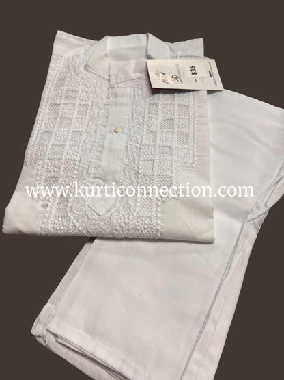 White kurta pajaama for boys - Kurti Connection USA