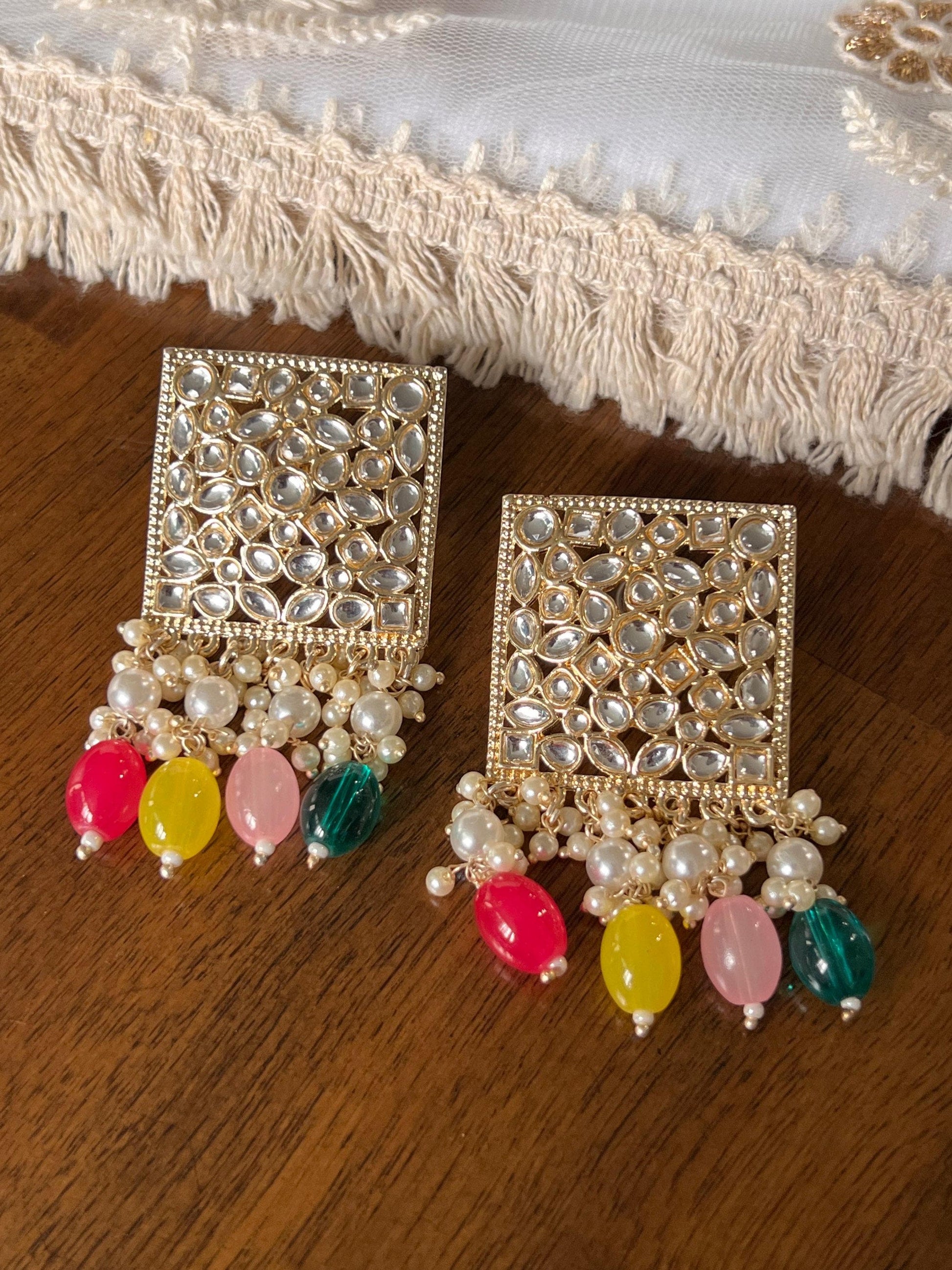 Kundan earrings - Kurti Connection USA