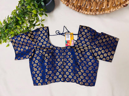 Navy blue Blouse | front hooks - Kurti Connection USA