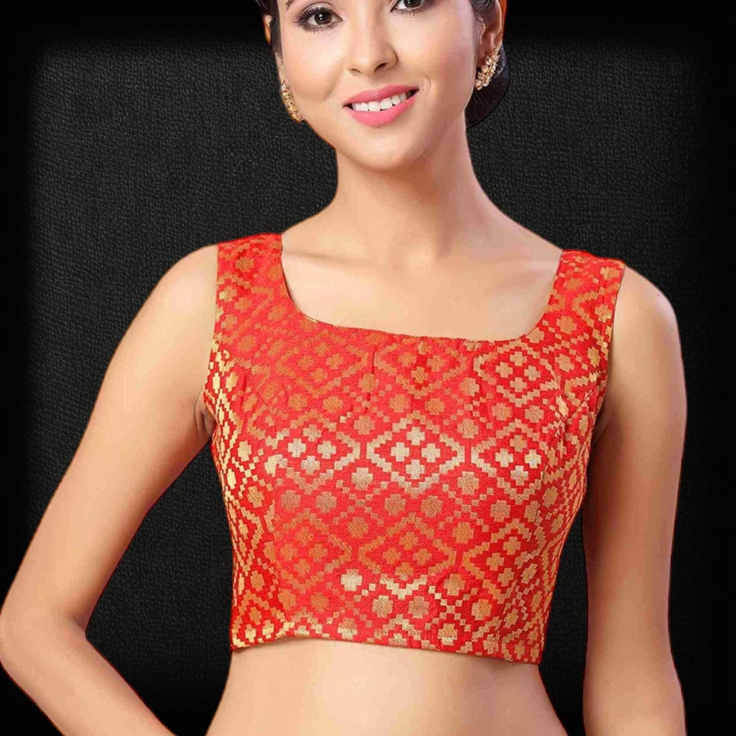 Red Sleeveless blouse - Kurti Connection USA