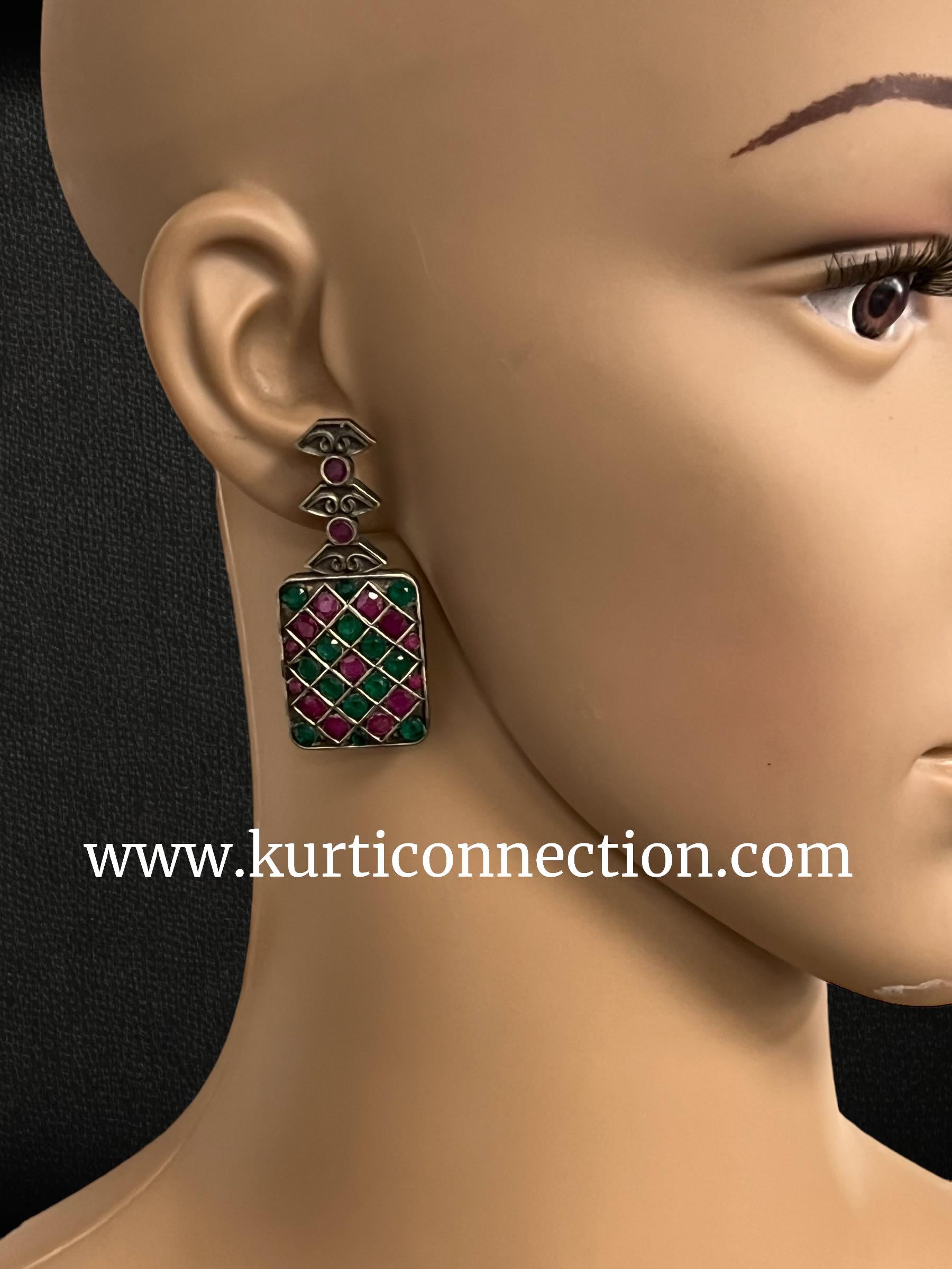 92.5 silver earrings - Kurti Connection USA