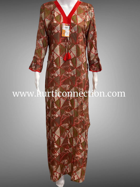 9191 full sleeve nighty , night gown - Kurti Connection USA