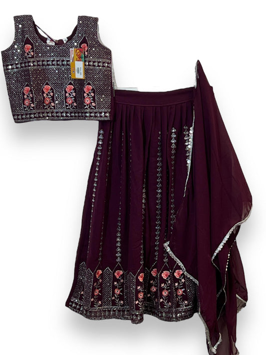 Chiffon lehenga Choli set for kids/ girls - Kurti Connection USA