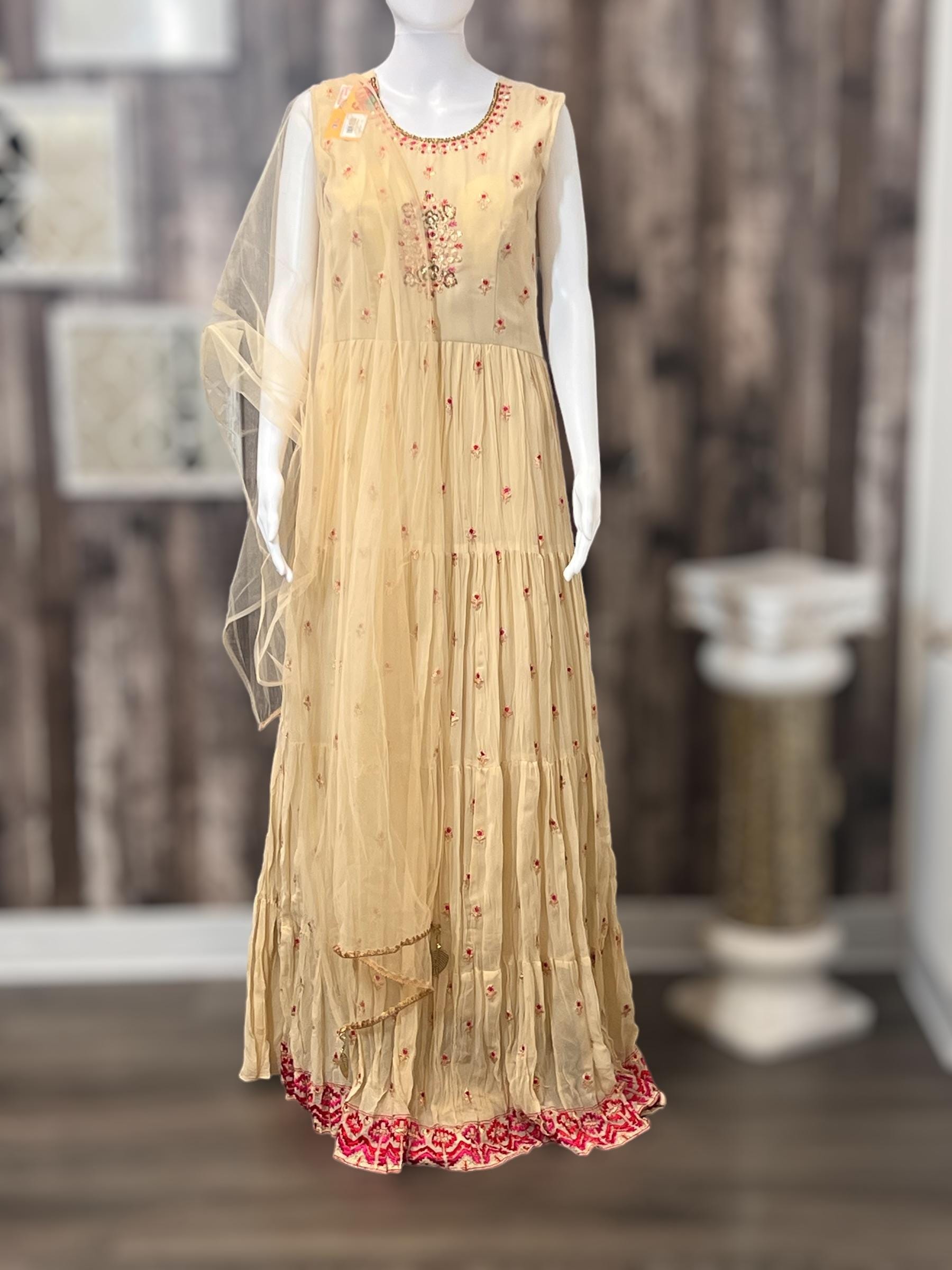 Georgette long dress - Kurti Connection USA