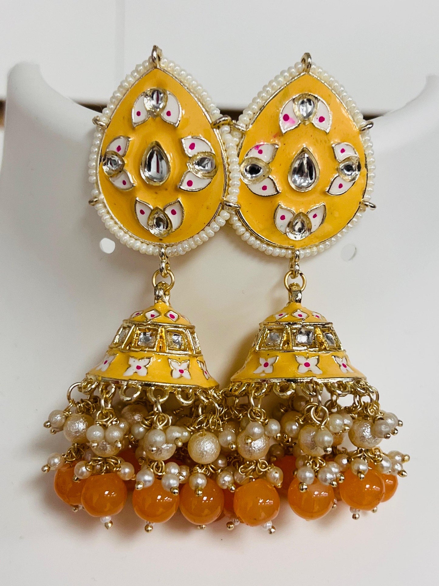 Meenakari jhumki earrings - Kurti Connection USA