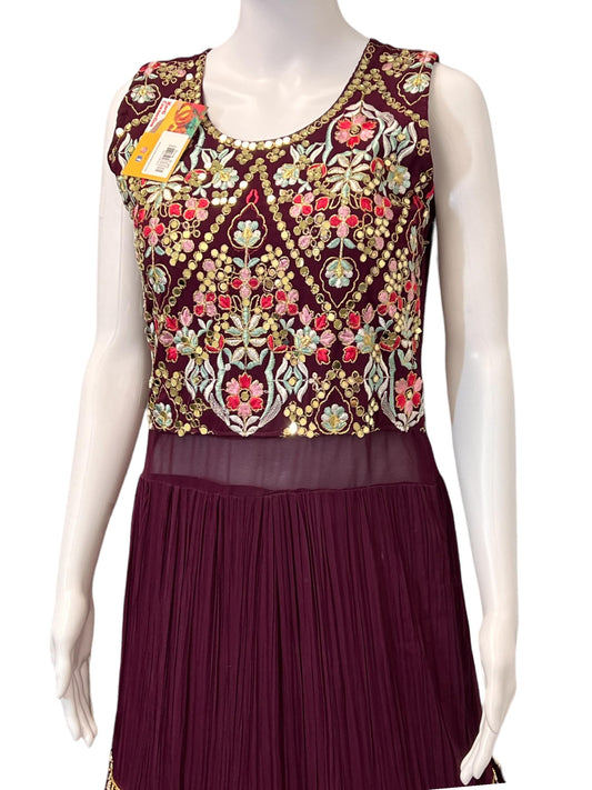 Georgette long gown - Kurti Connection USA