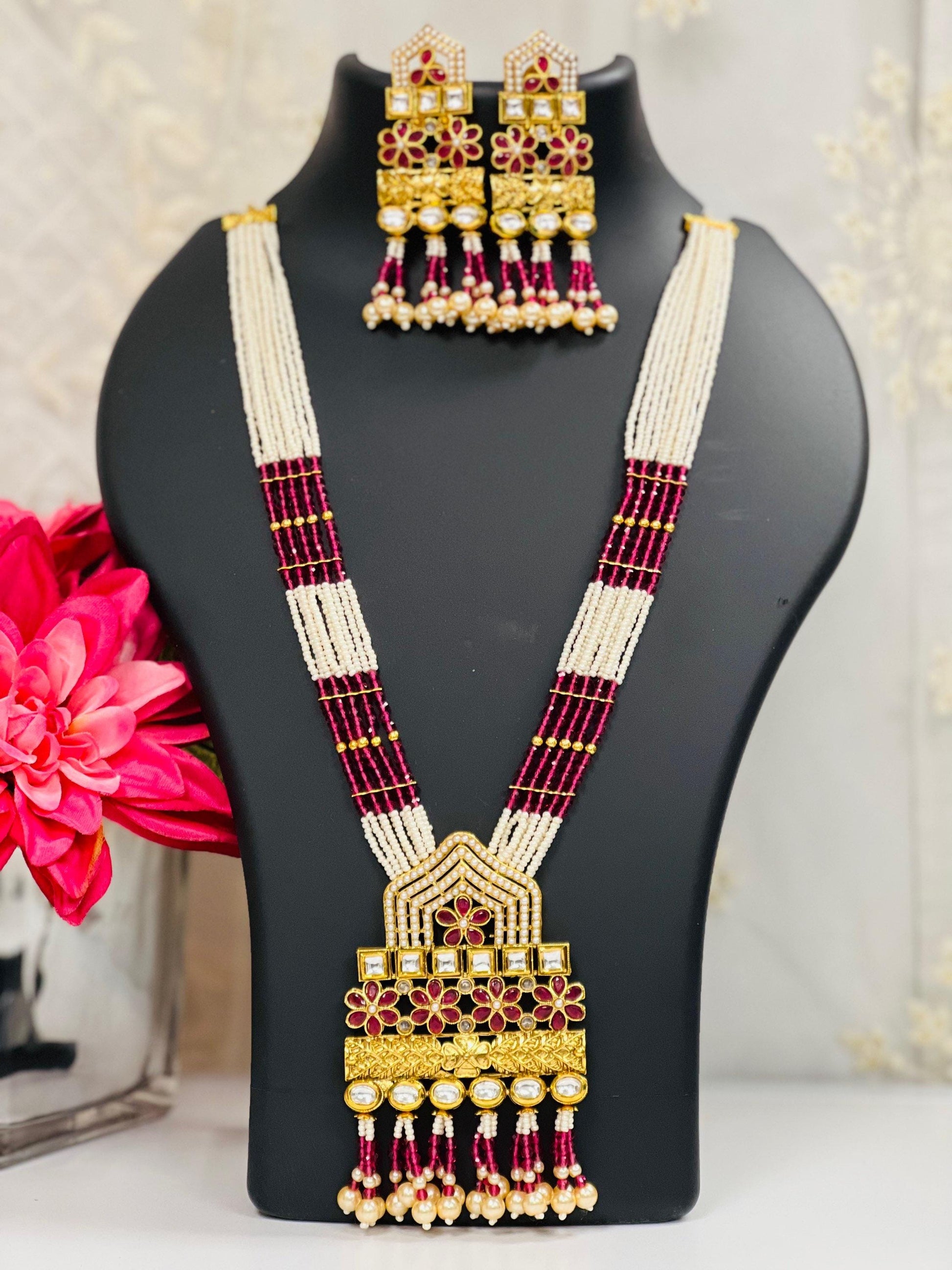 Pearl necklace set - Kurti Connection USA