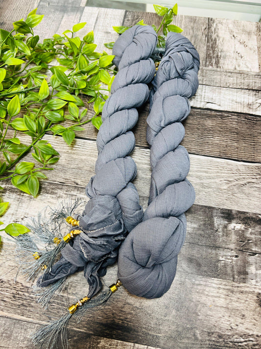 Grey chiffon dupatta - Kurti Connection USA