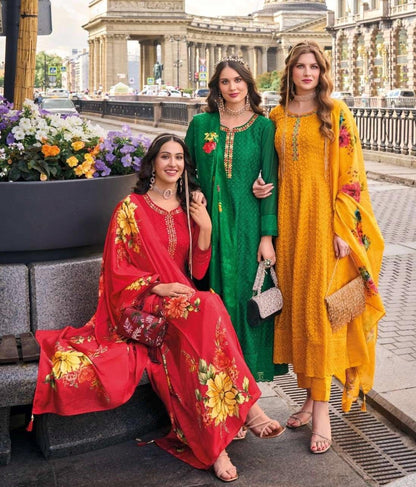 Alamzeb | chinon silk long kurtis - Kurti Connection USA