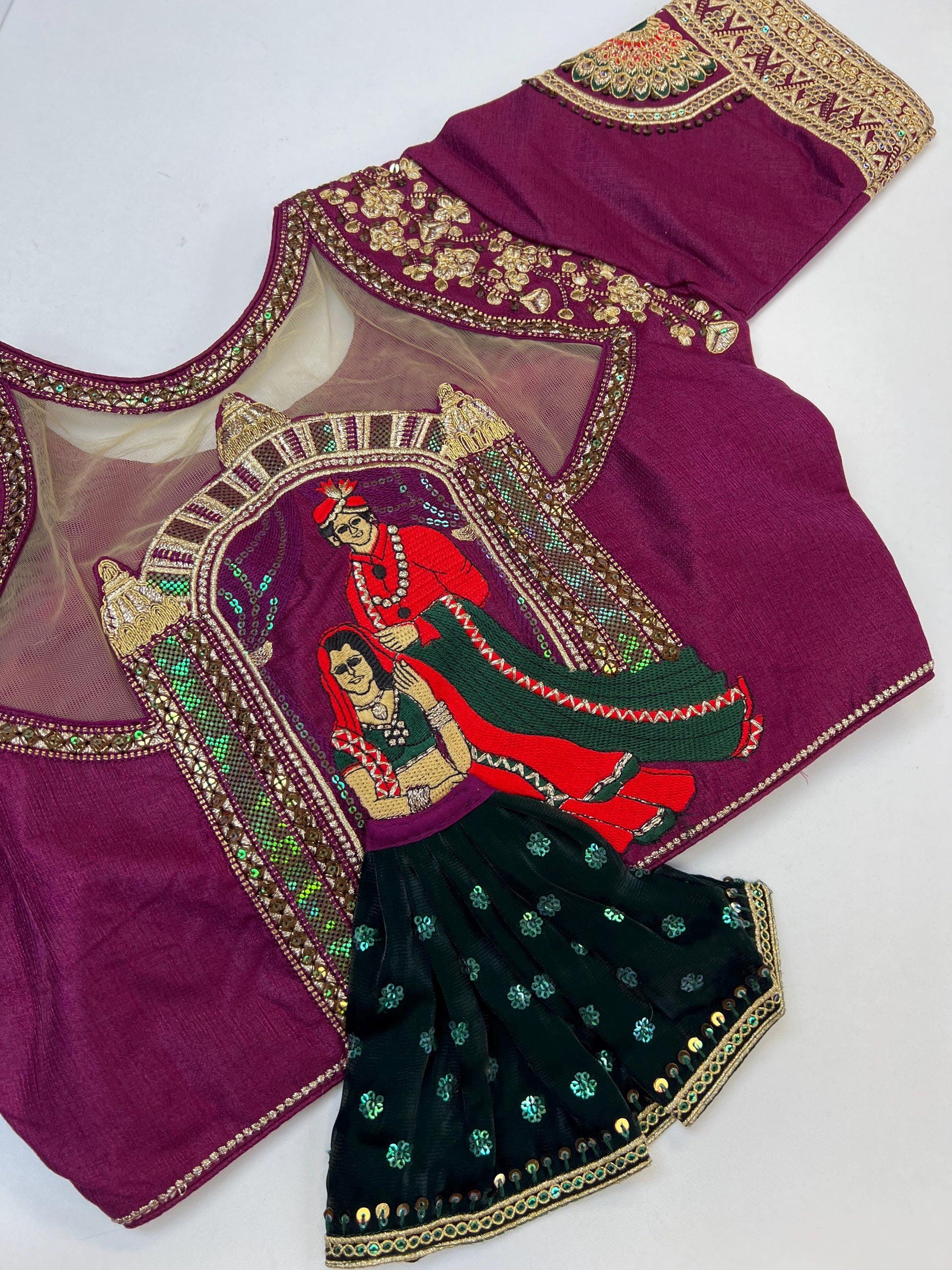 Wedding wear blouse | Color : wine - Kurti Connection USA