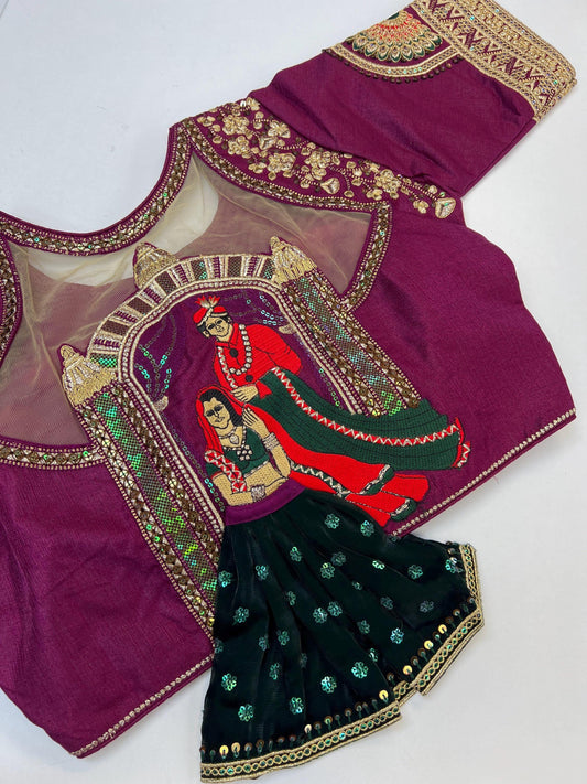 Wedding wear blouse | Color : wine - Kurti Connection USA