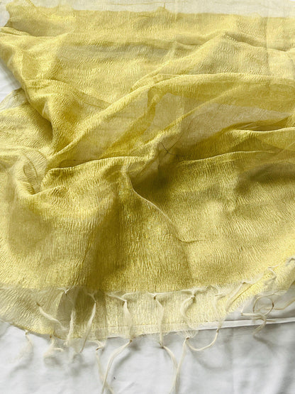 Pure tissue golden dupatta - Kurti Connection USA