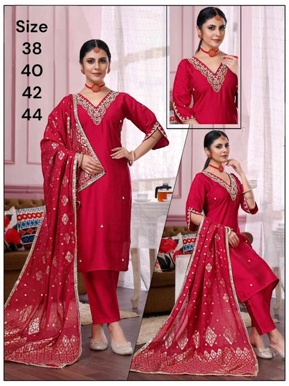 Silk party wear Suit - Kurti Connection USA