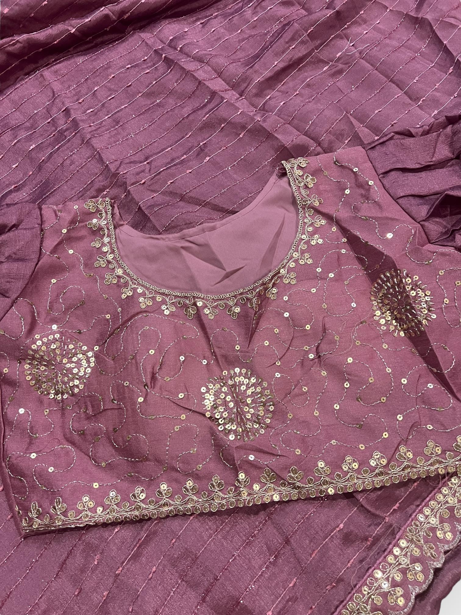 Fancy crape silk saree - Kurti Connection USA