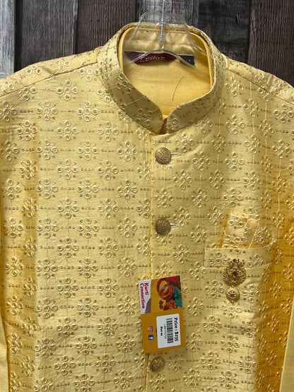 Silk kurta set with jacket - Kurti Connection USA