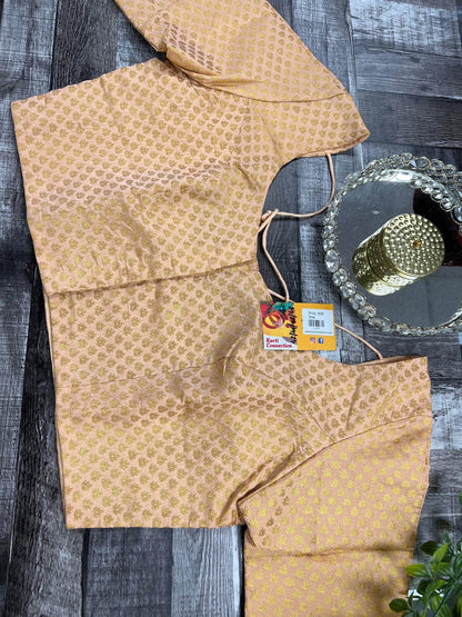 Silk blouse | light peach - Kurti Connection USA
