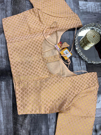 Silk blouse | light peach - Kurti Connection USA