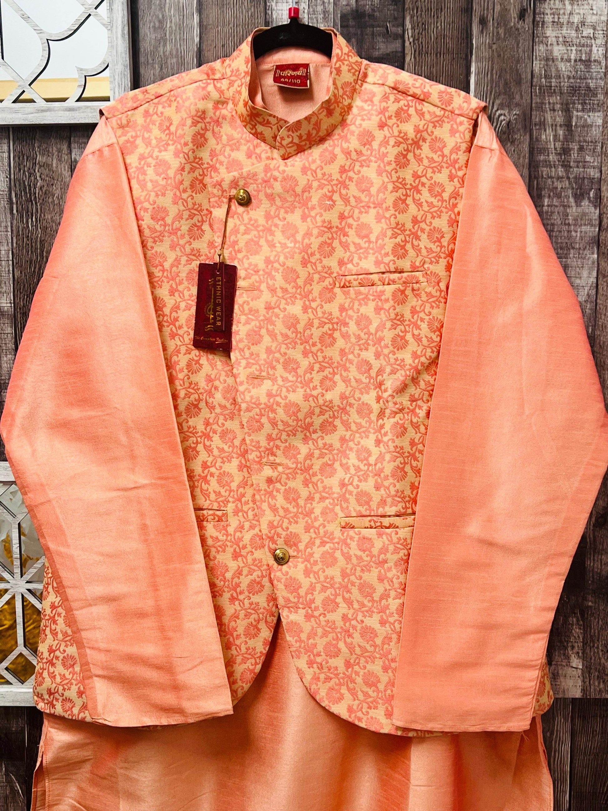 Three piece set | silk kurta pajama set - Kurti Connection USA