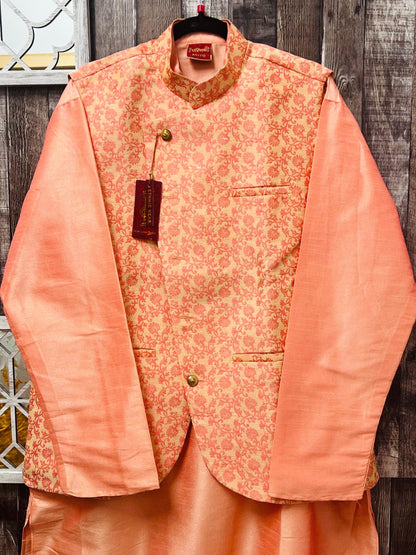 Three piece set | silk kurta pajama set - Kurti Connection USA