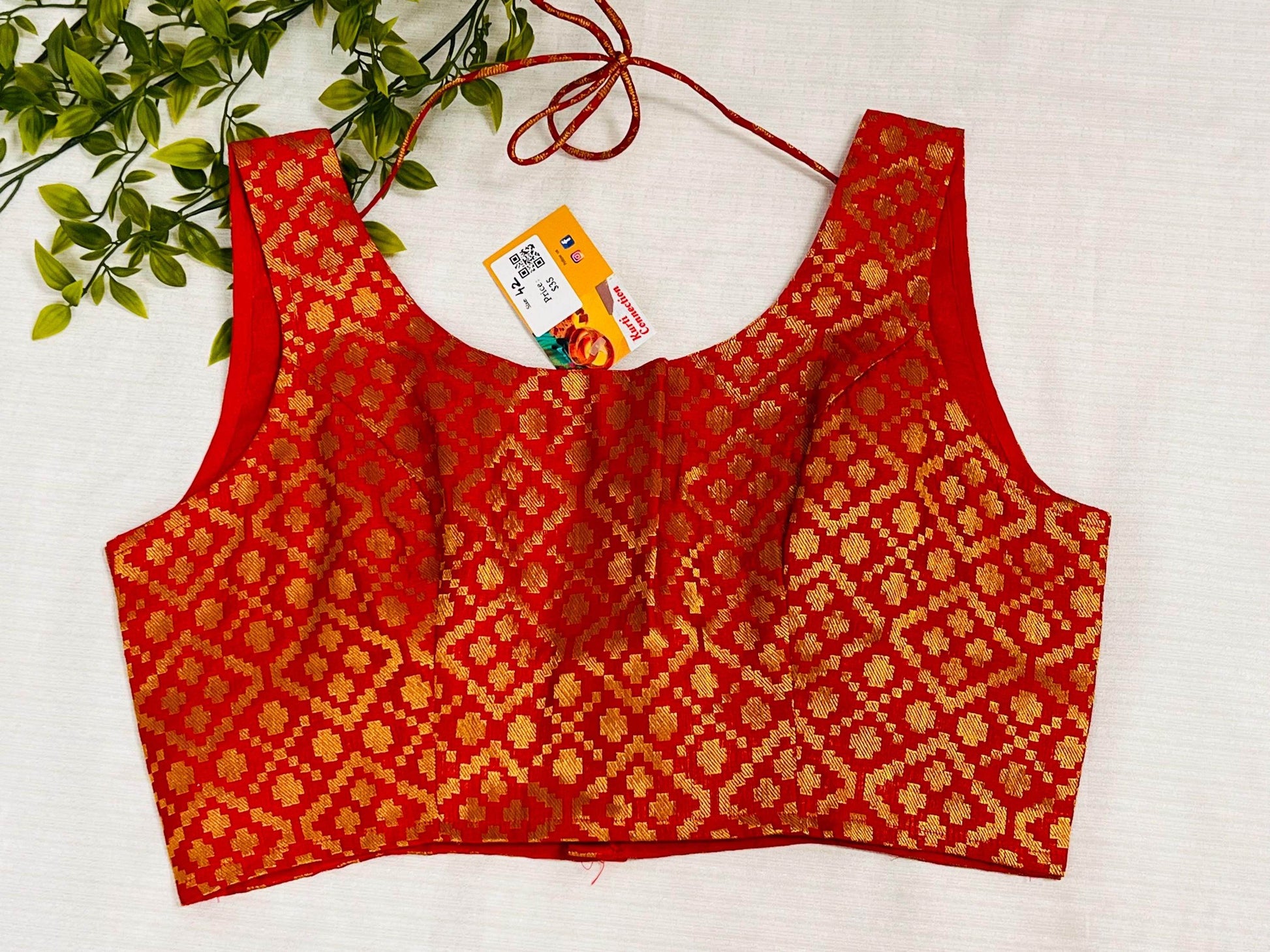 red blouse - Kurti Connection USA
