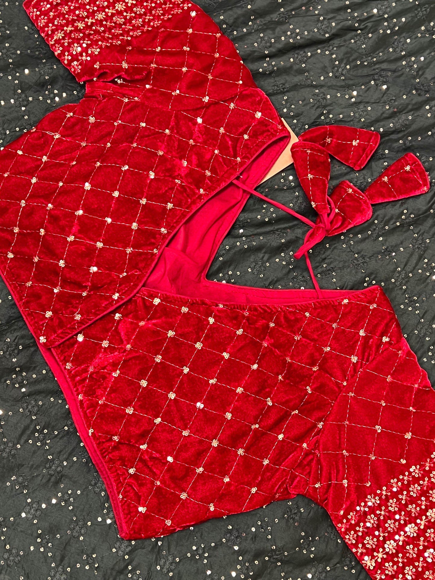 velvet blouse - Kurti Connection USA